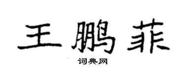 袁强王鹏菲楷书个性签名怎么写