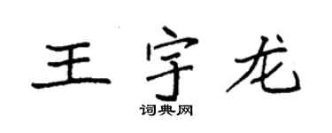 袁强王宇龙楷书个性签名怎么写