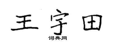袁强王宇田楷书个性签名怎么写