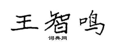 袁强王智鸣楷书个性签名怎么写