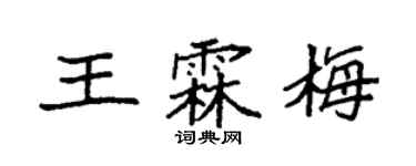 袁强王霖梅楷书个性签名怎么写