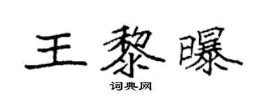 袁强王黎曝楷书个性签名怎么写