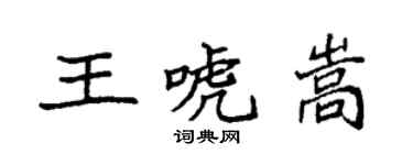 袁强王唬嵩楷书个性签名怎么写