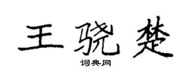 袁强王骁楚楷书个性签名怎么写