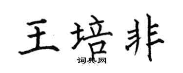 何伯昌王培非楷书个性签名怎么写