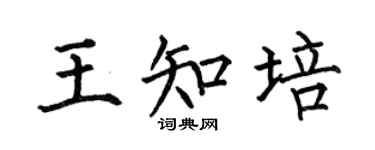 何伯昌王知培楷书个性签名怎么写