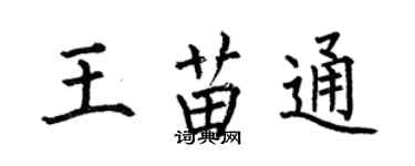 何伯昌王苗通楷书个性签名怎么写