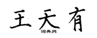 何伯昌王天有楷书个性签名怎么写