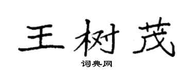 袁强王树茂楷书个性签名怎么写