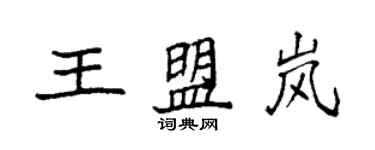 袁强王盟岚楷书个性签名怎么写
