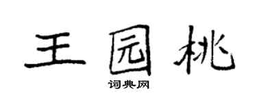 袁强王园桃楷书个性签名怎么写