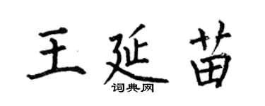 何伯昌王延苗楷书个性签名怎么写