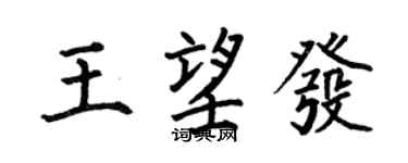 何伯昌王望发楷书个性签名怎么写