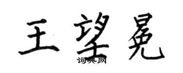 何伯昌王望冕楷书个性签名怎么写