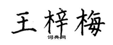 何伯昌王梓梅楷书个性签名怎么写