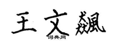 何伯昌王文飙楷书个性签名怎么写