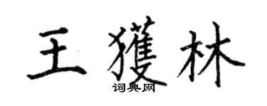 何伯昌王获林楷书个性签名怎么写