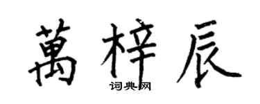 何伯昌万梓辰楷书个性签名怎么写