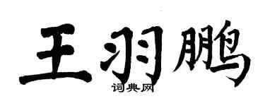 翁闿运王羽鹏楷书个性签名怎么写