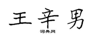 袁强王辛男楷书个性签名怎么写