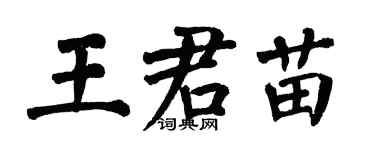 翁闿运王君苗楷书个性签名怎么写