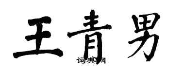 翁闿运王青男楷书个性签名怎么写