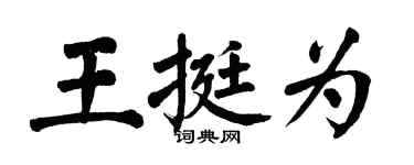 翁闿运王挺为楷书个性签名怎么写