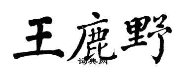翁闿运王鹿野楷书个性签名怎么写