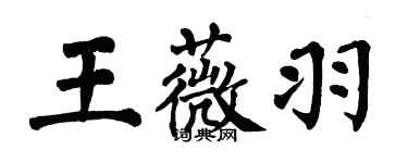 翁闿运王薇羽楷书个性签名怎么写