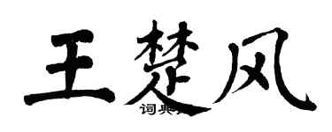 翁闿运王楚风楷书个性签名怎么写