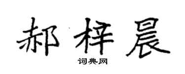 袁强郝梓晨楷书个性签名怎么写