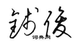 骆恒光钱俊草书个性签名怎么写