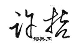 骆恒光许哲草书个性签名怎么写