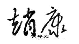 骆恒光赵康草书个性签名怎么写