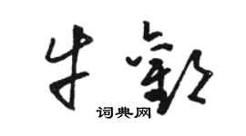 骆恒光牛欢草书个性签名怎么写