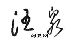 骆恒光汪泉草书个性签名怎么写