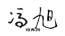 骆恒光冯旭草书个性签名怎么写