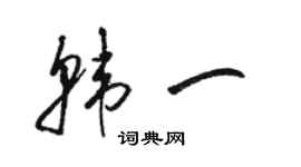 骆恒光韩一草书个性签名怎么写