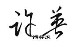 骆恒光许英草书个性签名怎么写