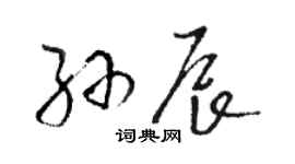 骆恒光孙辰草书个性签名怎么写
