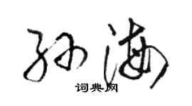 骆恒光孙海草书个性签名怎么写
