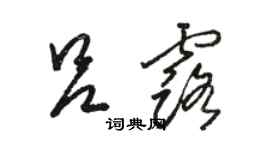 骆恒光吕露草书个性签名怎么写