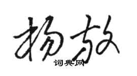 骆恒光杨放草书个性签名怎么写