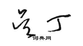 骆恒光吴丁草书个性签名怎么写