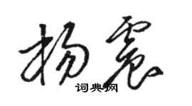 骆恒光杨震草书个性签名怎么写