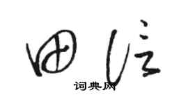 骆恒光田信草书个性签名怎么写