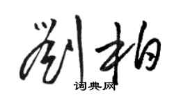 骆恒光刘柏草书个性签名怎么写