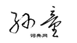 骆恒光孙童草书个性签名怎么写