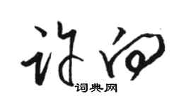 骆恒光许向草书个性签名怎么写