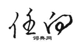 骆恒光任向草书个性签名怎么写